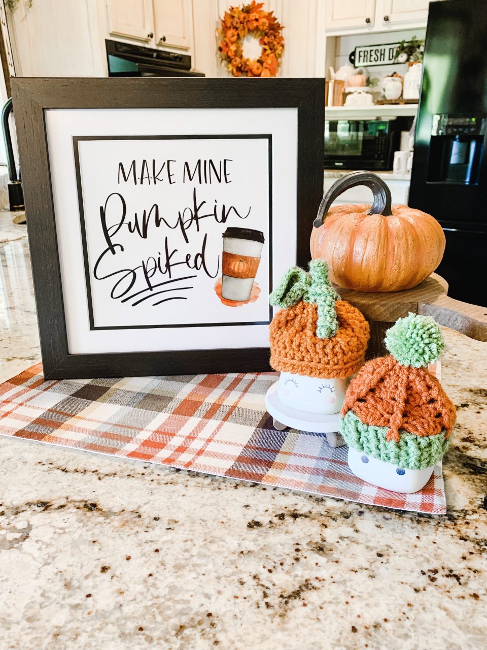 Fall decor on counter 