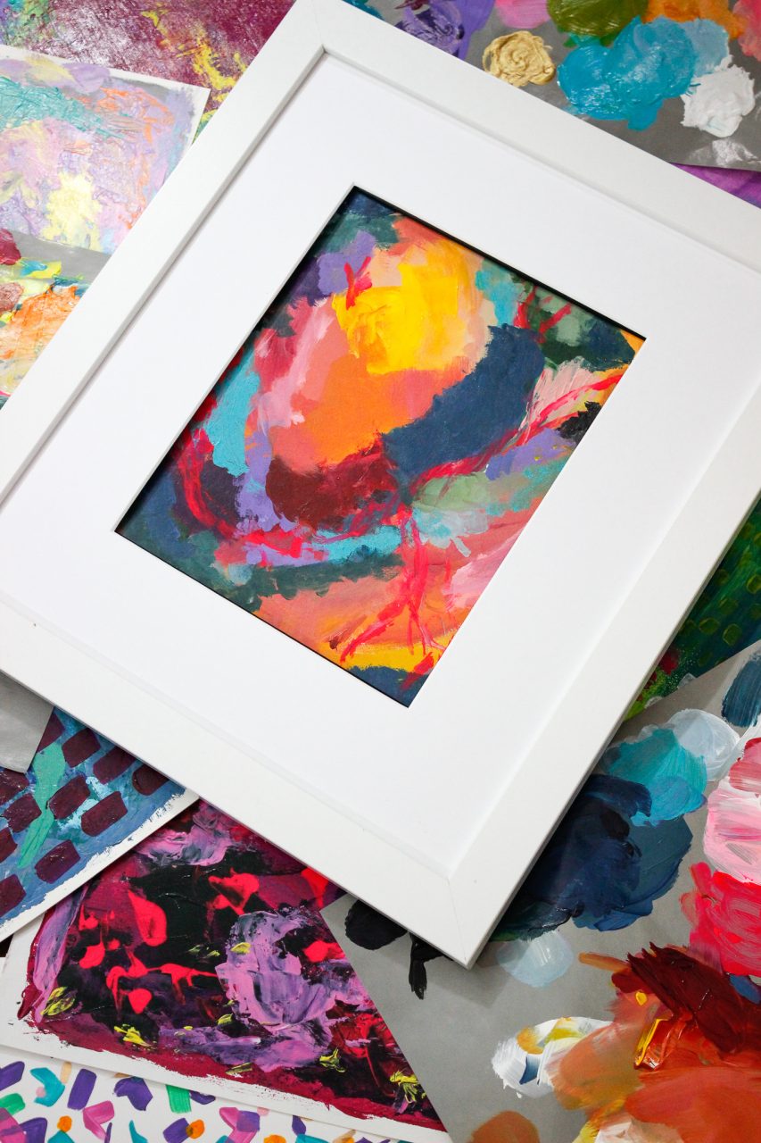 Colorful art framed