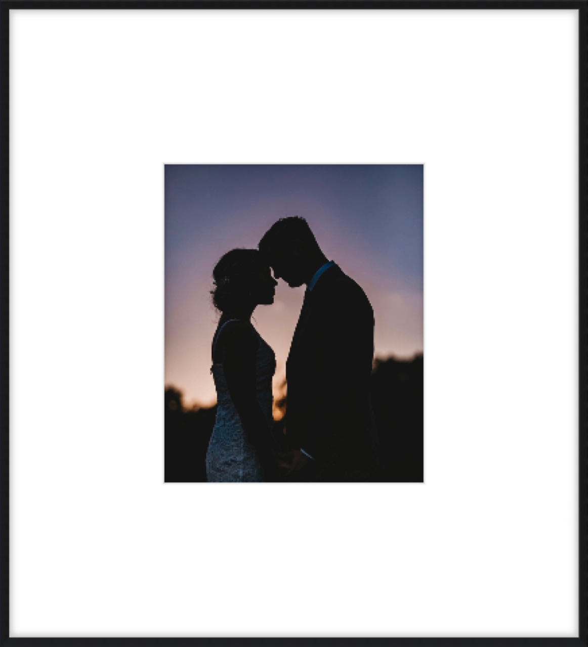 Wedding photo with large mat 