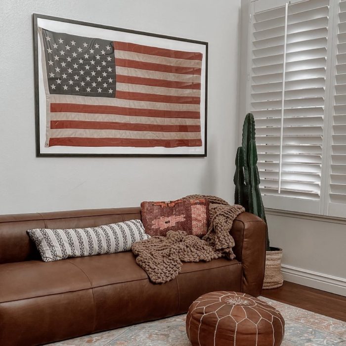 Decor Dilemma: Can Big Picture Frames Be Too Big? - A large american flag framed