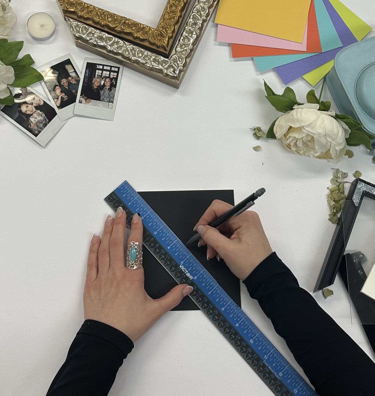 Framing a Polaroid: How to Protect and Display It Properly 2 Step 1: Find the center of your matboard