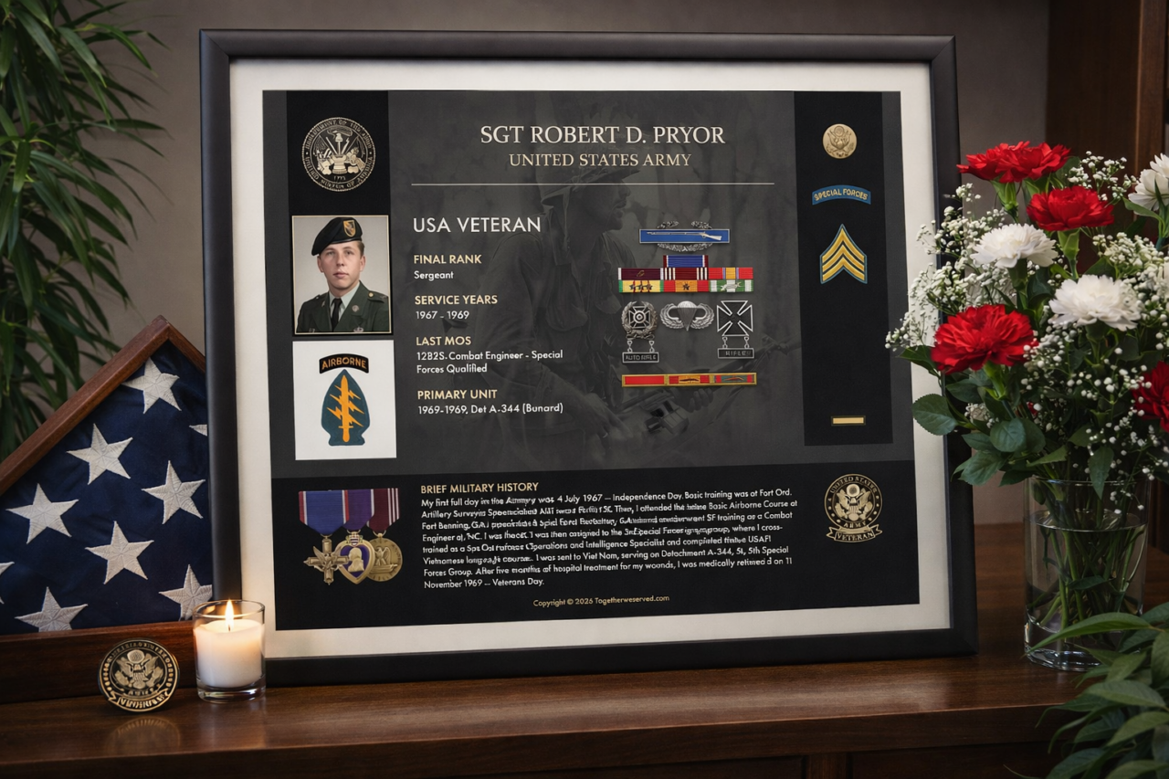 Together We Served Frames Veteran Heritage at Scale With Frame It Easy 1 framed military memorabilia