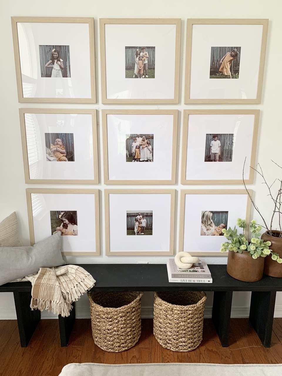 gallery wall in entryway 