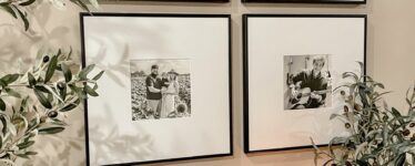 black picture frames with white matting