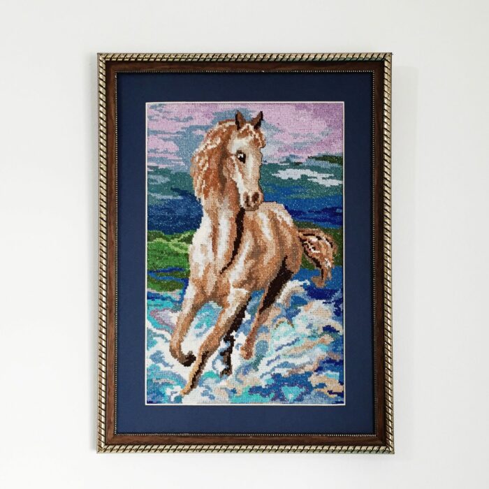 DIY Wall Art Projects - Horse Embroidery Art Project Framed