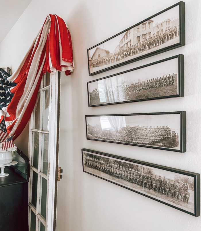 Genius Airbnb Design Tips: Framed vintage photos in an Airbnb.