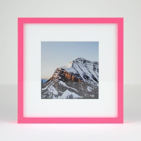 Hanover Frame in Hot Pink, Rose Gold, and Satin Silver. 