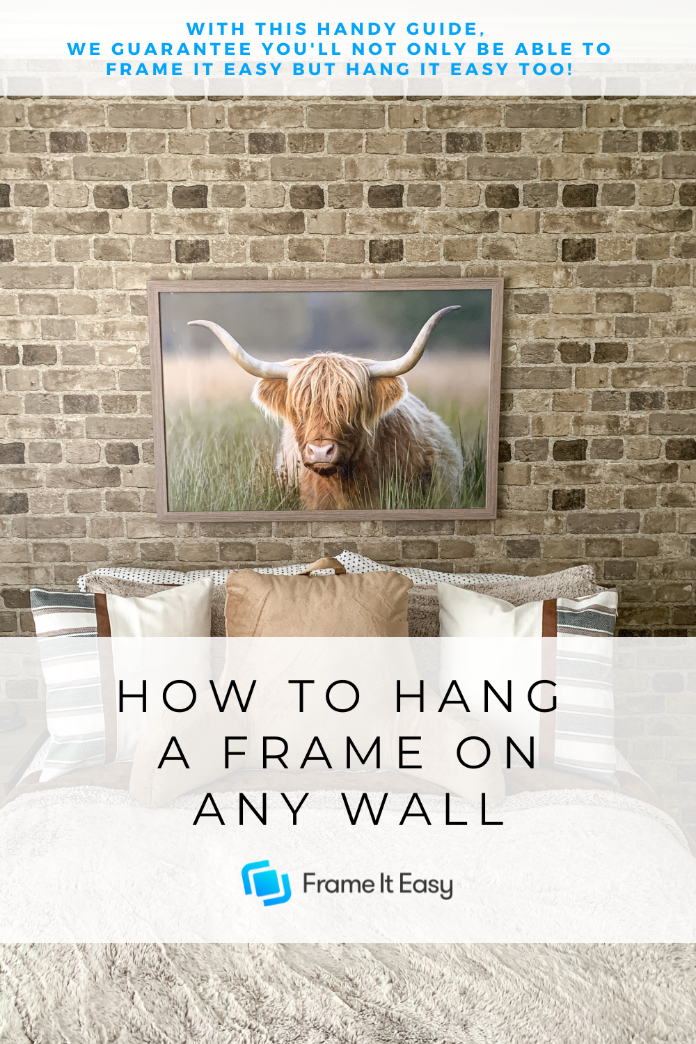 How to hang a frame on any wall Pinterest