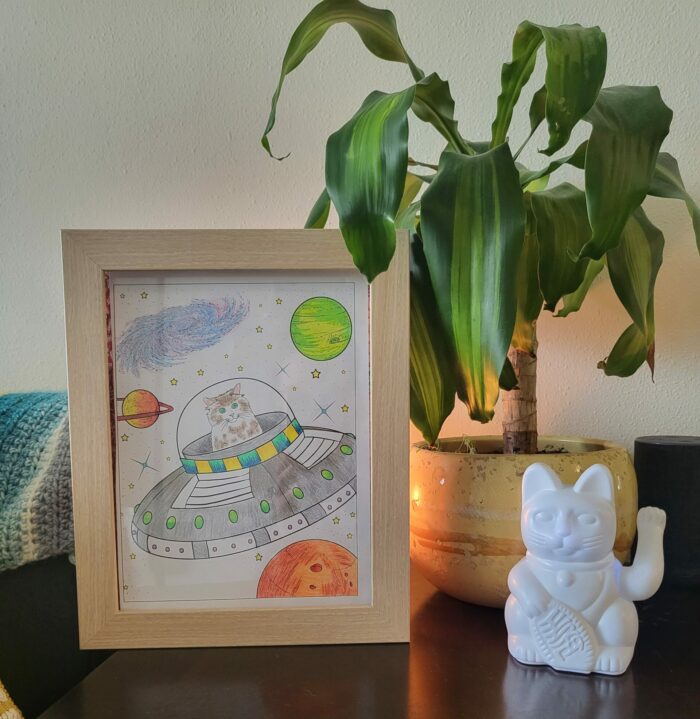How To Display Kids' Art: Display your frames on a table or desk.
