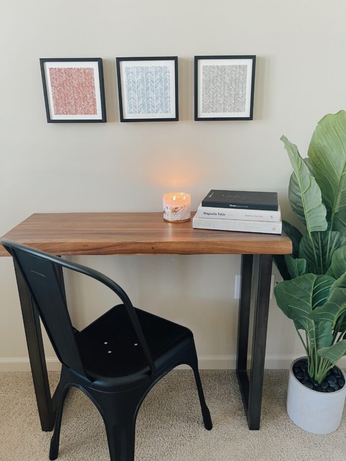 Cafe and Coffee Bar Decor - A small desk area can easily be transformed into a coffee space.