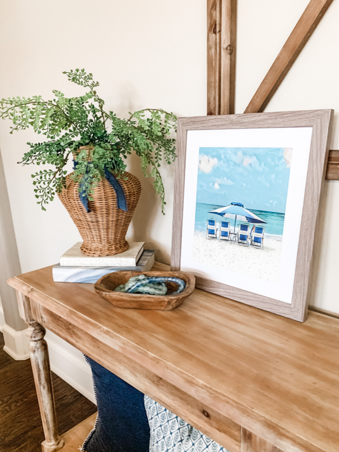 Nautical Decor Ideas for your Office Framed art print featuring a beach scene.