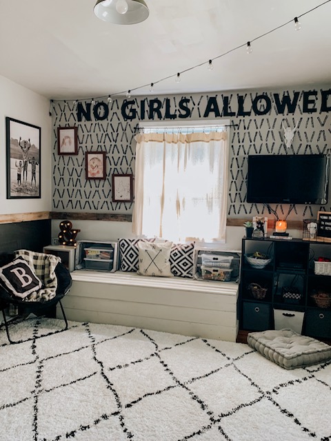 Framing Children's Art: No girls allowed boy's bedroom