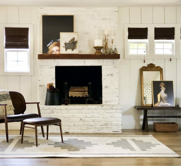 The Complete DIY Wall Repair Guide: Wood wall family rooms with a brick fireplace. 