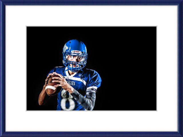 Sports Fanatic: Sports Memorabilia Framing - Match your frame to your team colors with our Hanover style (hanover in blue)