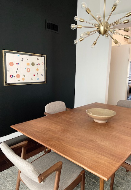 Midcentury modern table and chairs.