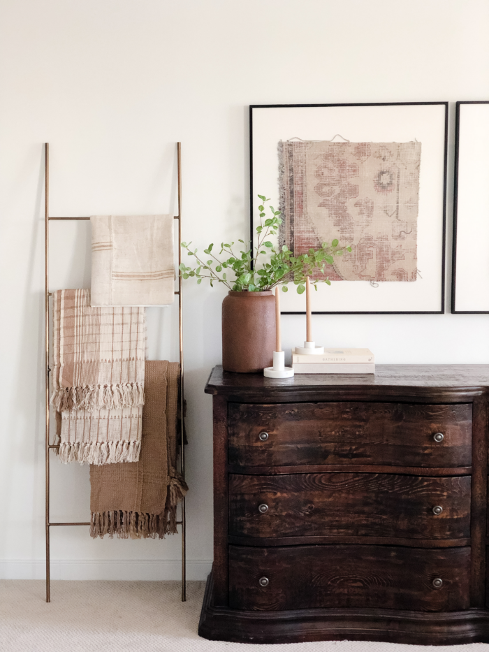 The Ultimate Renter Decor Guide: Damage Free Hanging - on old ornate rug framed. 