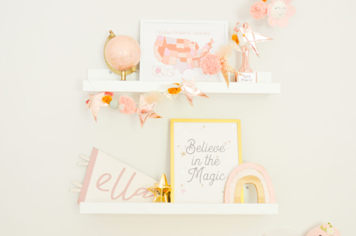 The Ultimate Renter Decor Guide: Damage Free Hanging - a cute pink style shelf
