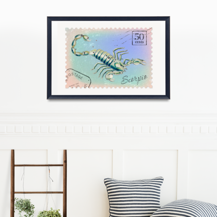 Framed scorpio art print.