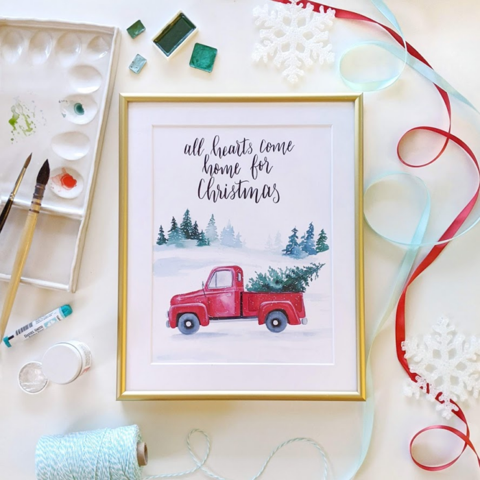 Corporate Holiday Gifts: Framed holiday art 
