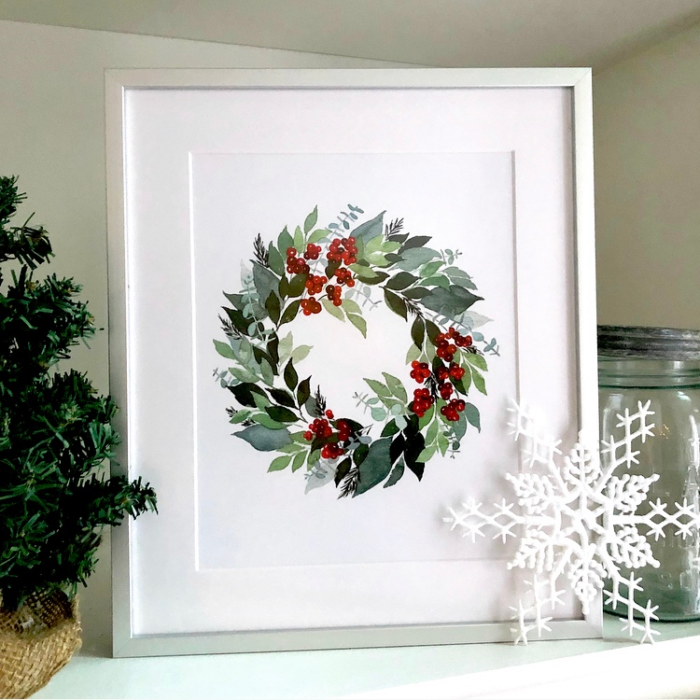 Corporate Holiday Gifts: Wreath artwork