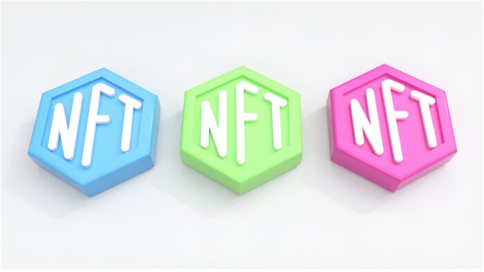 NFT Picture Frame Guide: Graphic showing multicolor NFT tokens.