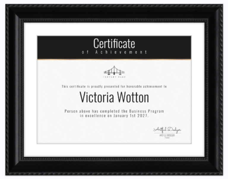 Design &amp; Display A Certificate Of Completion/Achievement