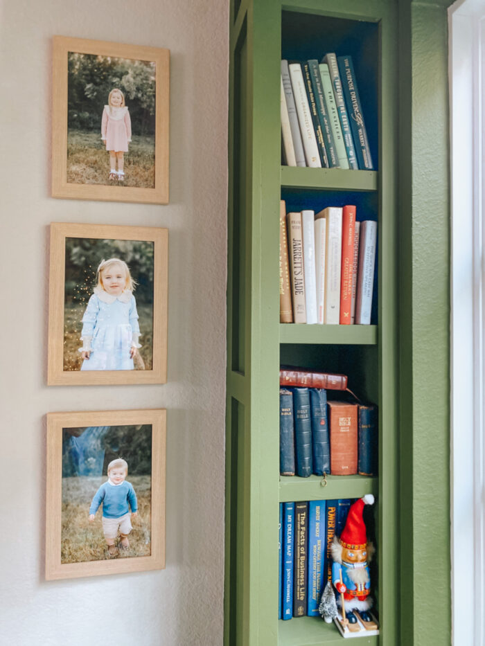 Framing Life Events: Grandchildren by a booksheld