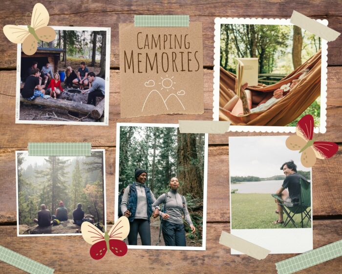 Digital scrapbooking with a camping theme