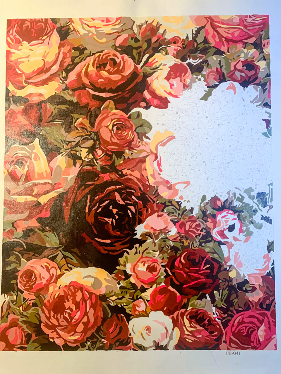 How To Easily Find & Frame Paint By Number Art 11 Paint by number progress picture
