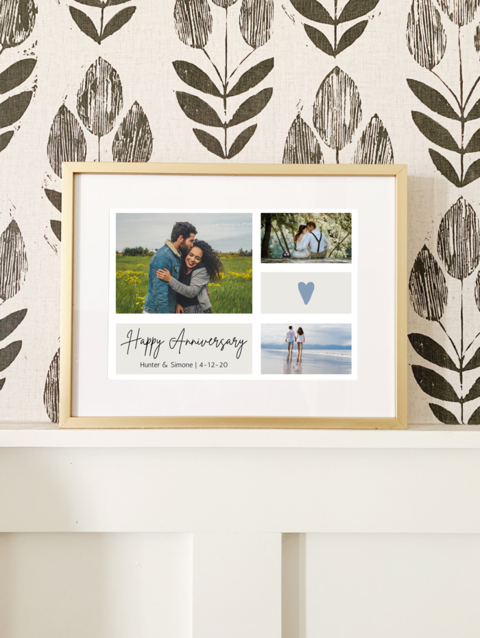 Framed picture grid of a couple