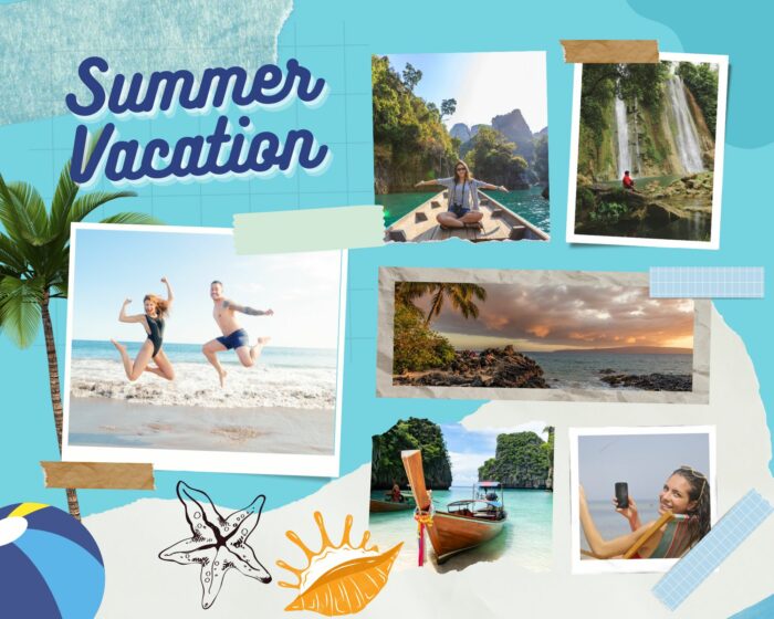 Summer vacation digital scrapbooking page