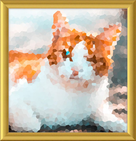 Adorable Pet Art: Photoshop crystallize filter on orange cat photo 
