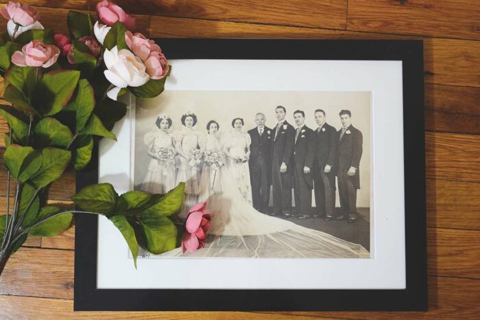 Framing Life Events: Framing an old photo of a wedding