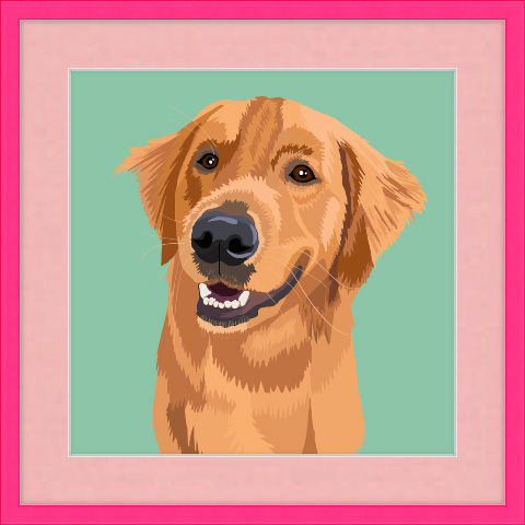 Adorable Pet Art: Golden Retriever dog art