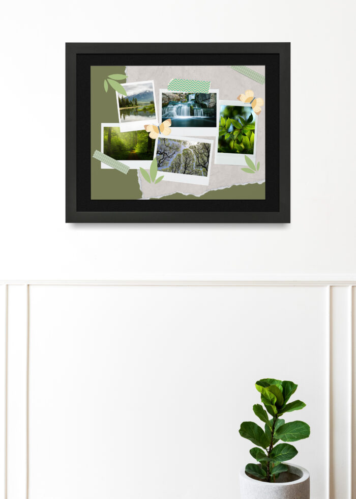 framed Nature inspired digital art collage