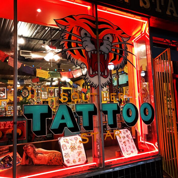 Terrific Tattoo Shop Decor & Framing For Flash Art: Tattoo Parlor Front