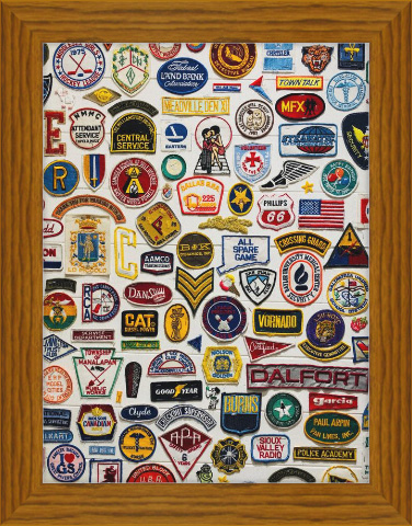 Collection & Award Framing: Framed Collection Of Patches & Iron-On Badges