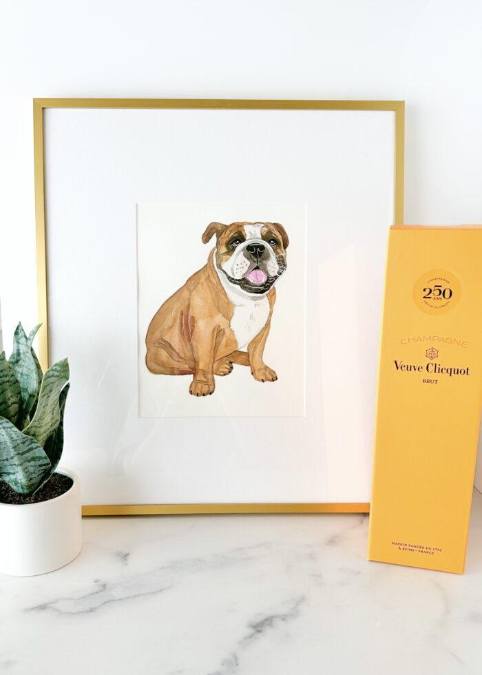 Framed art print of a dog