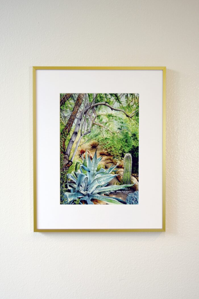 A framed nature print