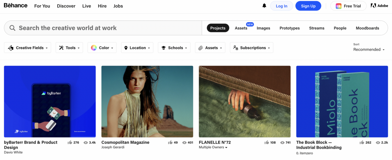 Behance is a popular choice with artists and photographers!