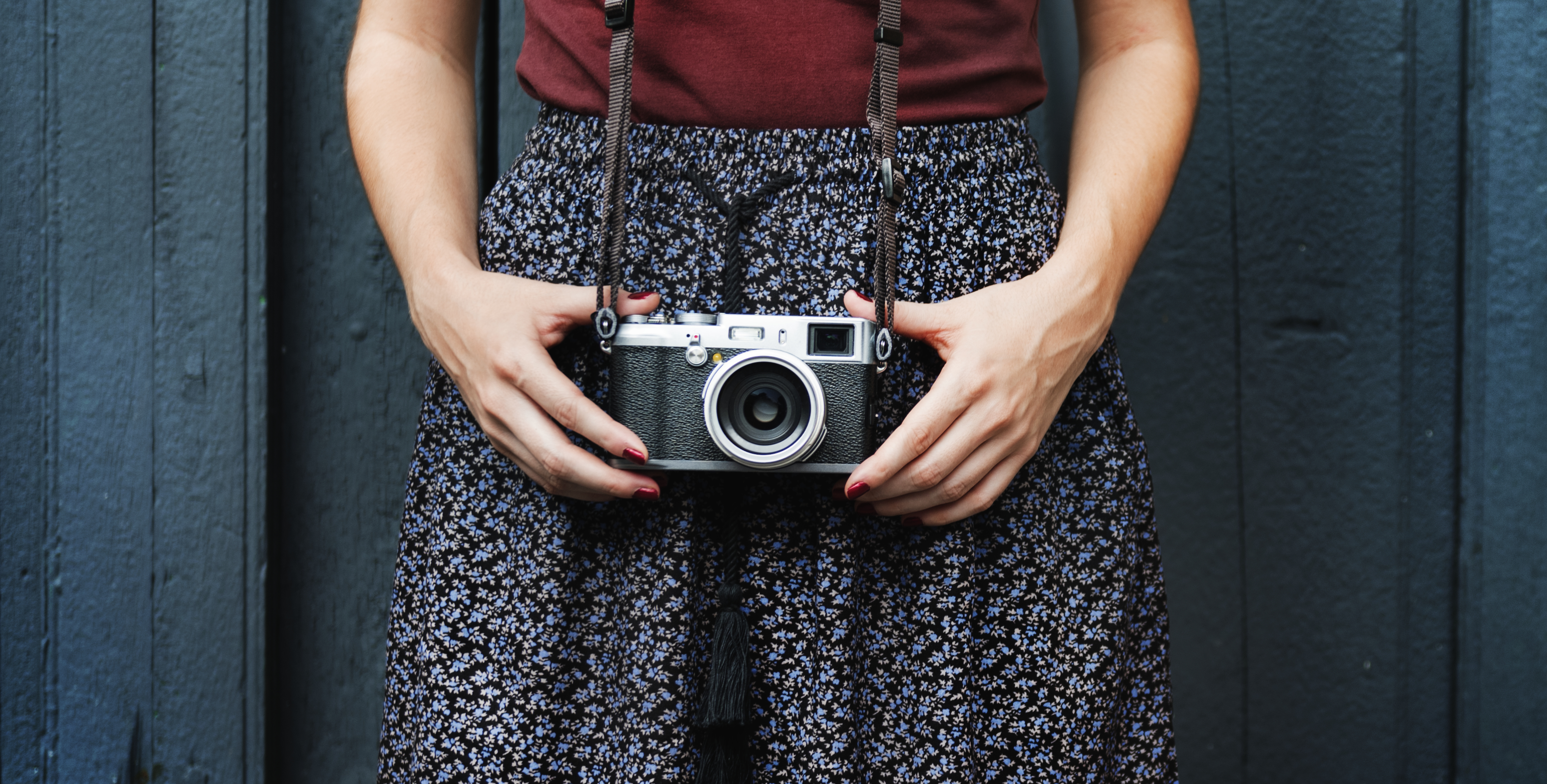 Holding a camera 