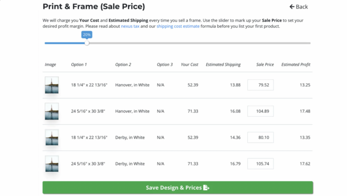 Frame It Easy's Shopify app screenshot