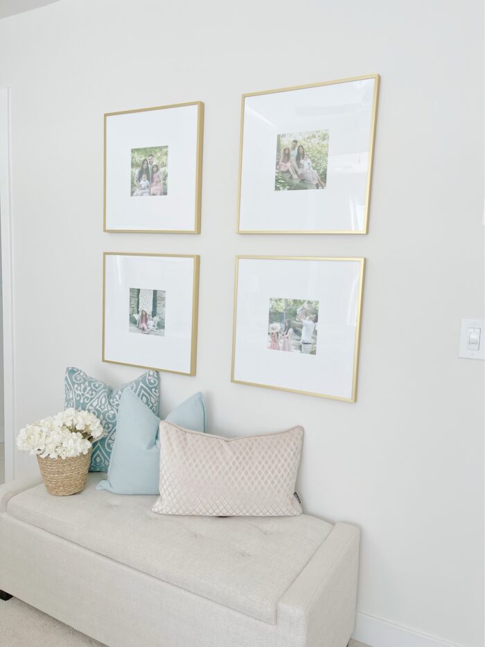 Creating A Frame It Easy Customer Account: A hallway with a grid style gallery