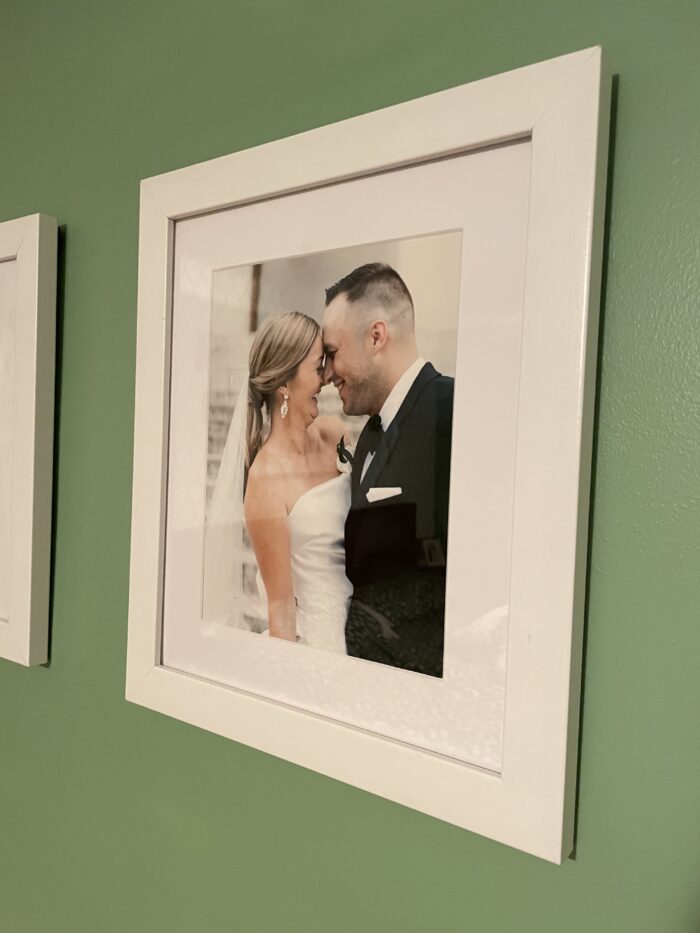 The Ultimate Wedding Photography & Display Guide: A newlywed couple photo in a Dayton frame in White.  