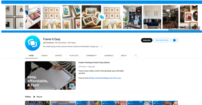 Save Money on Custom Framing: Frame It Easy's YouTube