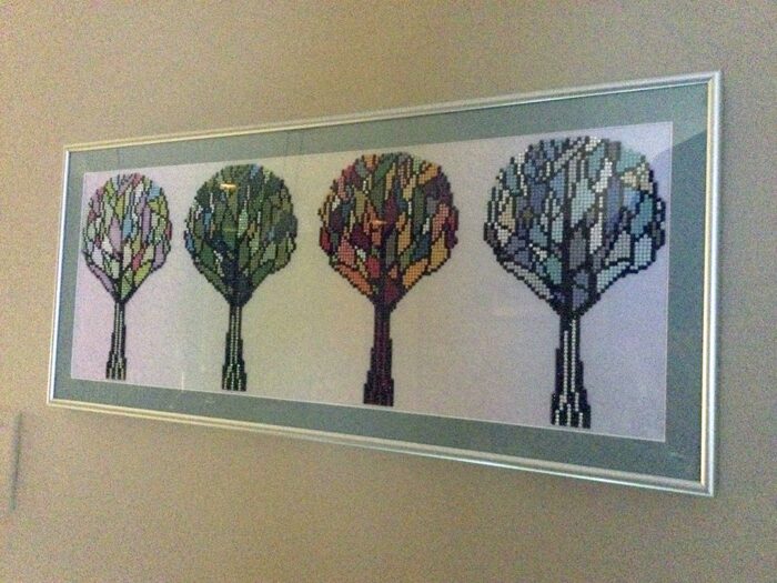Diamond Painting Framing: different seasonal trees