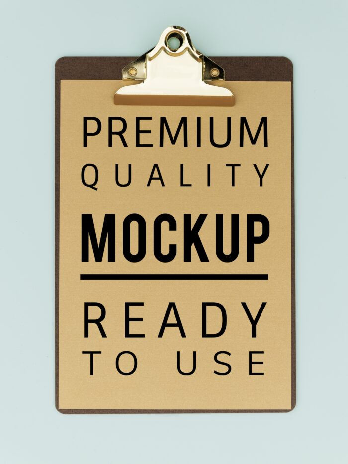 A poster mockup on a clipboard 