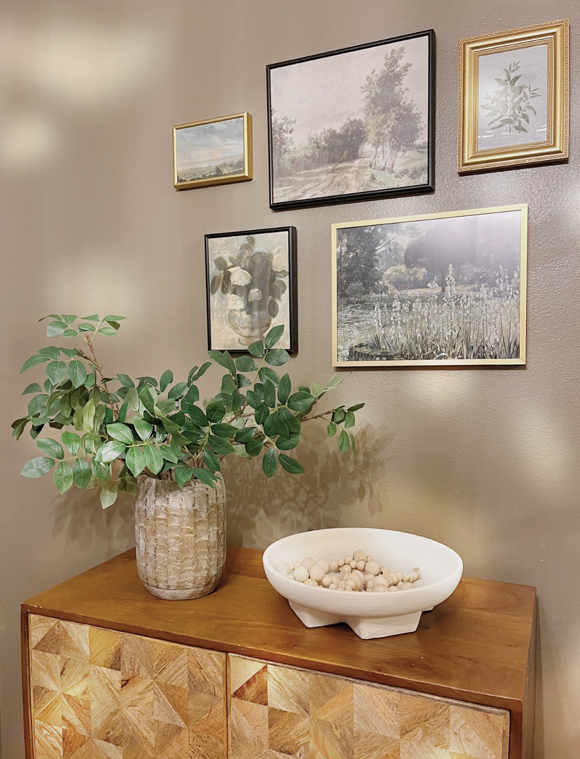 Protect Your Artwork: Framed art prints above a side table