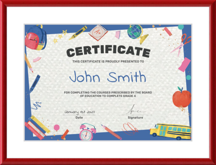 Certificate Frames 101: framed certificate for a teacher