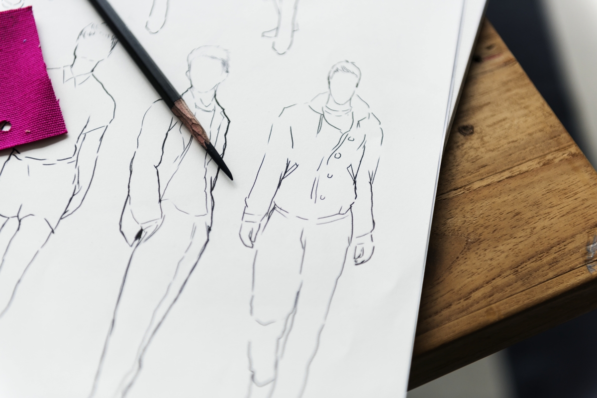 Ecommerce SEO Tips: Fashion sketches on a desk
